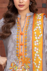 Gul Ahmed 3 Piece Unstitched Printed Khaddar Suit With Dupatta WNS-52041