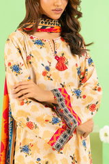 Gul Ahmed 3 Piece Unstitched Printed Cotton Linen Suit With Dupatta WNS-52046