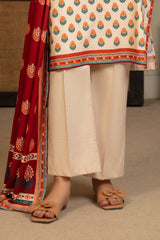 Gul Ahmed 3 Piece Unstitched Printed Cotton Linen Suit With Dupatta WNS-52052