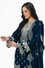 Gul Ahmed 3 Piece Unstitched Embroidered Velvet Suit with Embroidered Velvet Dupatta WV-42004