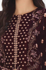 Gul Ahmed 3 Piece Unstitched Embroidered Velvet Suit with Embroidered Velvet Dupatta WV-42006