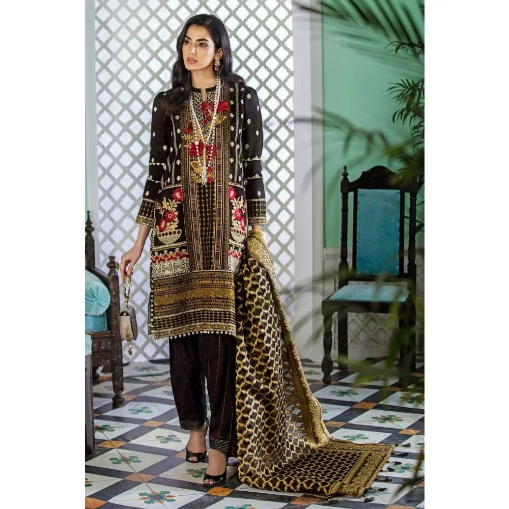 Gul Ahmed 3 PC Embroidered-Suit with Jacquard Dupatta FE-347