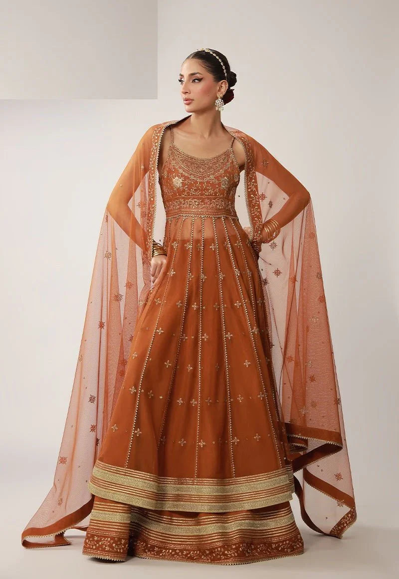 Asim Jofa 3 Piece Unstitched Embroidered Net Suit - AJULO-01