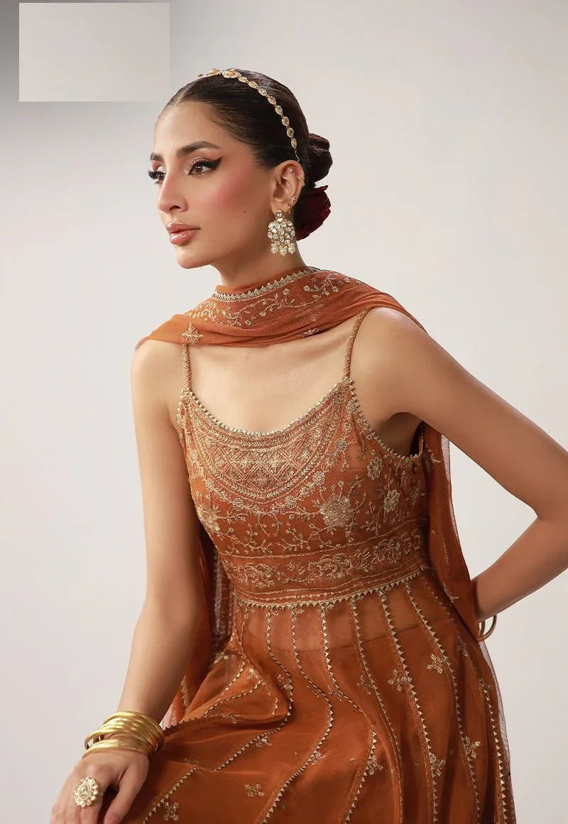 Asim Jofa 3 Piece Unstitched Embroidered Net Suit - AJULO-01