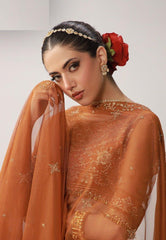 Asim Jofa 3 Piece Unstitched Embroidered Net Suit - AJULO-01