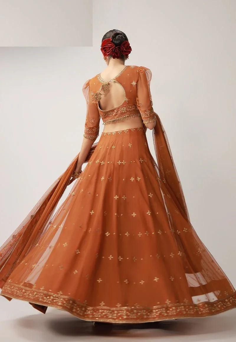 Asim Jofa 3 Piece Unstitched Embroidered Net Suit - AJULO-01