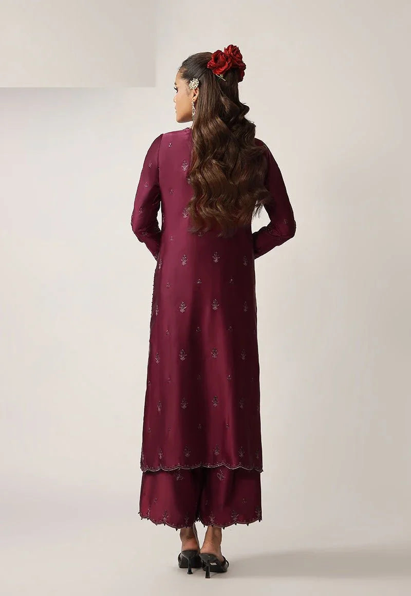 Asim Jofa 2 Piece Unstitched Embroidered Charmeuse Silk Suit - AJULO-03