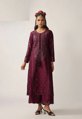 Asim Jofa 2 Piece Unstitched Embroidered Charmeuse Silk Suit - AJULO-03