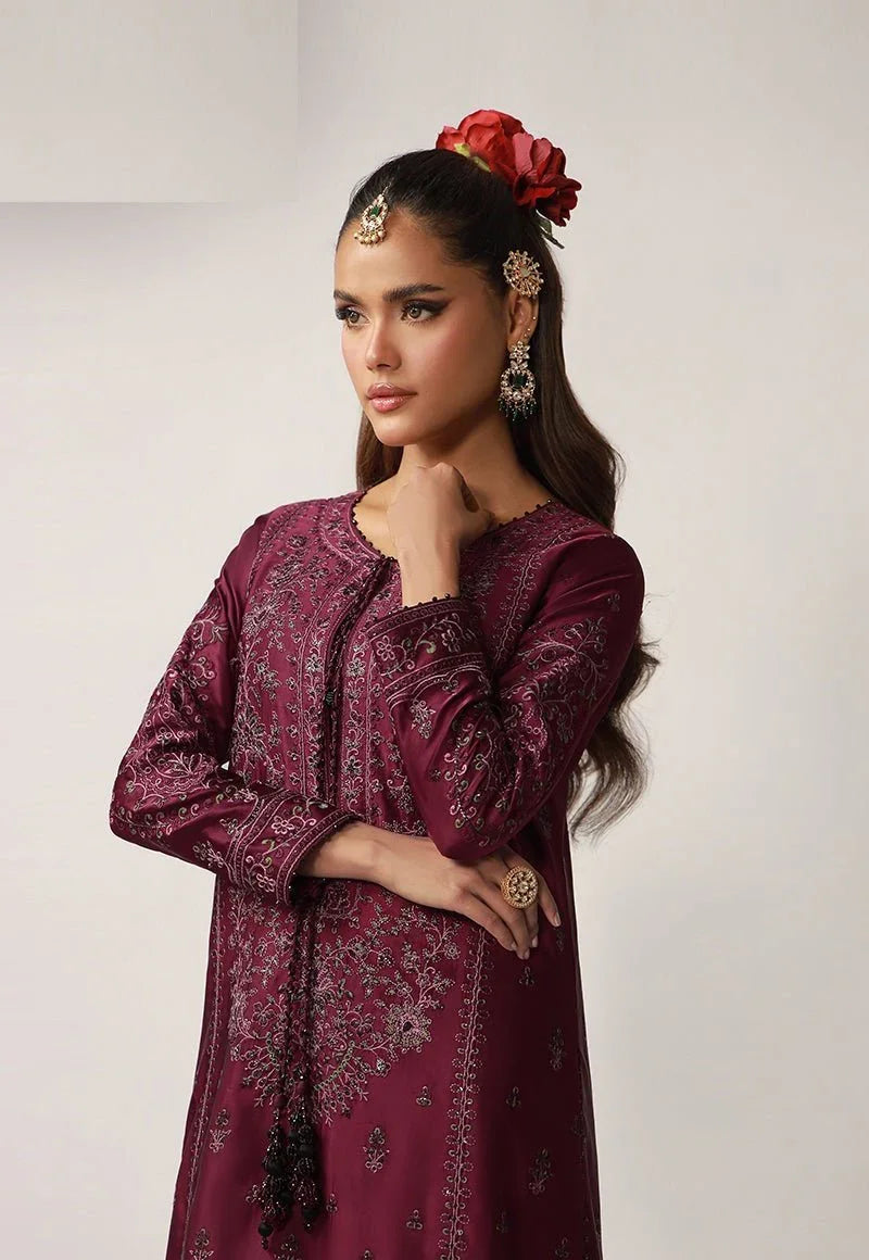 Asim Jofa 2 Piece Unstitched Embroidered Charmeuse Silk Suit - AJULO-03