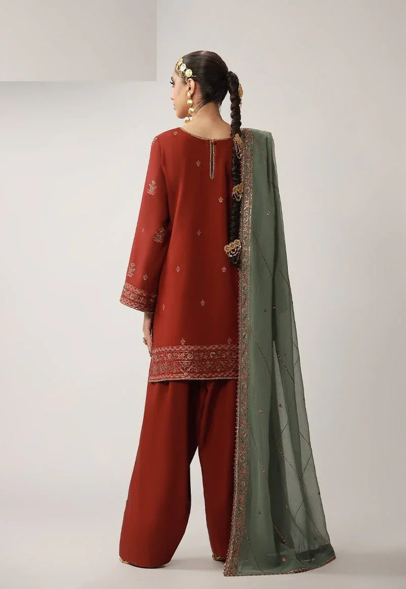 Asim Jofa 3 Piece Unstitched Embroidered Boski Silk Suit - AJULO-05
