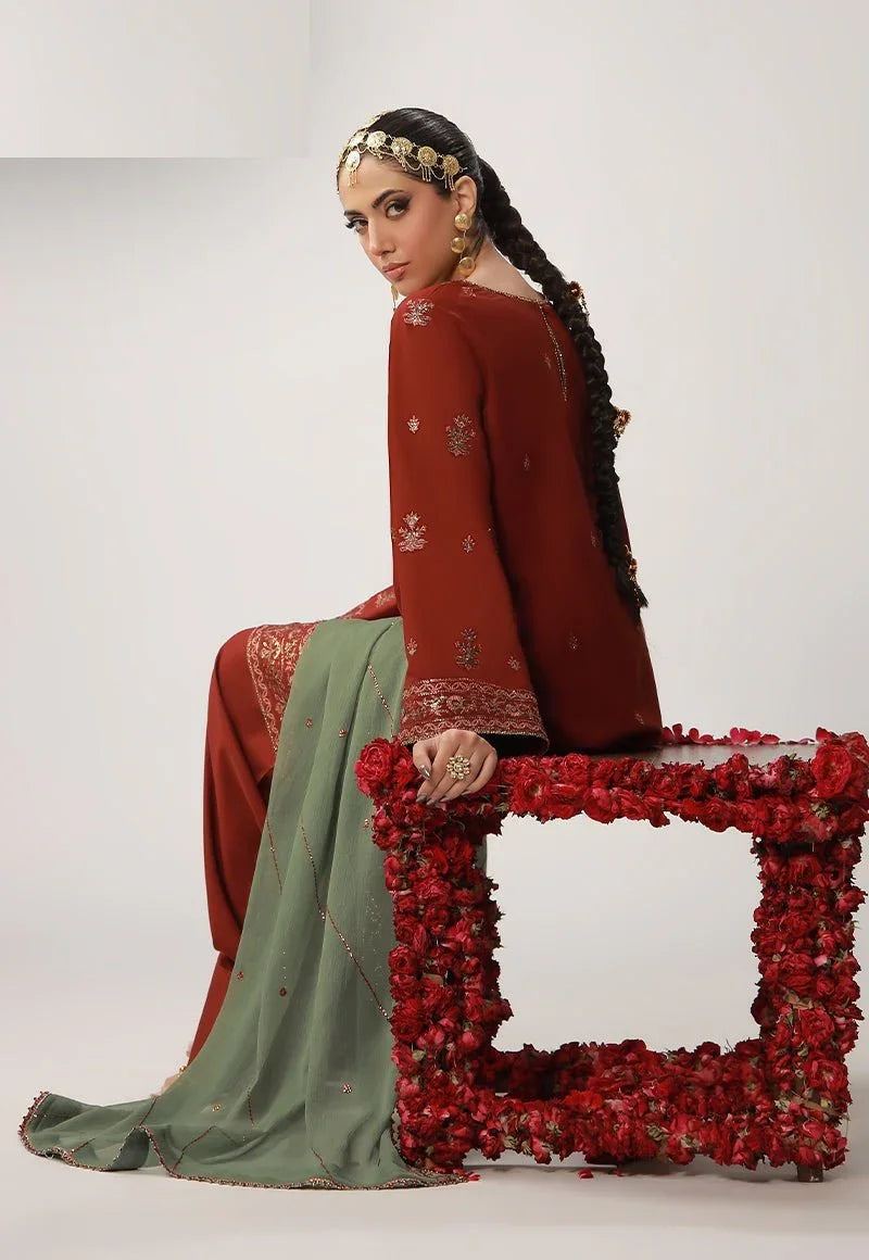 Asim Jofa 3 Piece Unstitched Embroidered Boski Silk Suit - AJULO-05