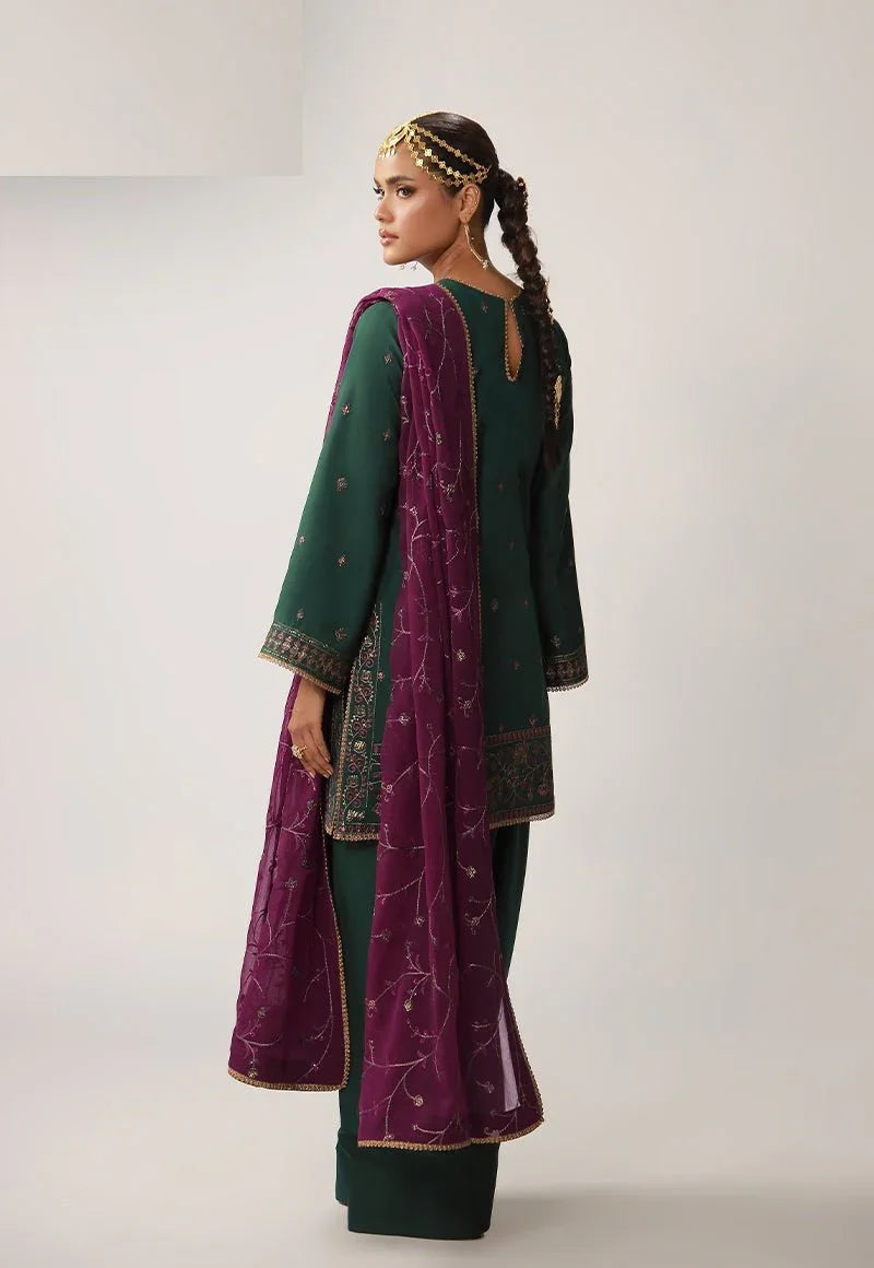 Asim Jofa 3 Piece Unstitched Embroidered Silk Suit - AJULO-06