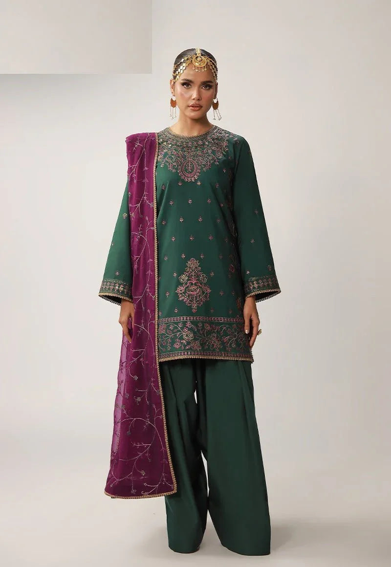 Asim Jofa 3 Piece Unstitched Embroidered Silk Suit - AJULO-06