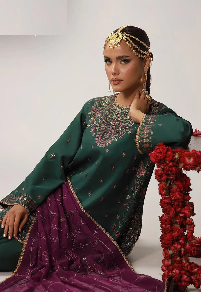Asim Jofa 3 Piece Unstitched Embroidered Silk Suit - AJULO-06