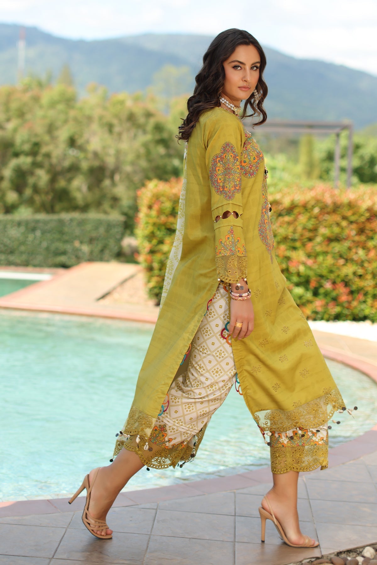 Charizma 3 Pc Unstitched Embroidered Lawn Suit - AN6-01