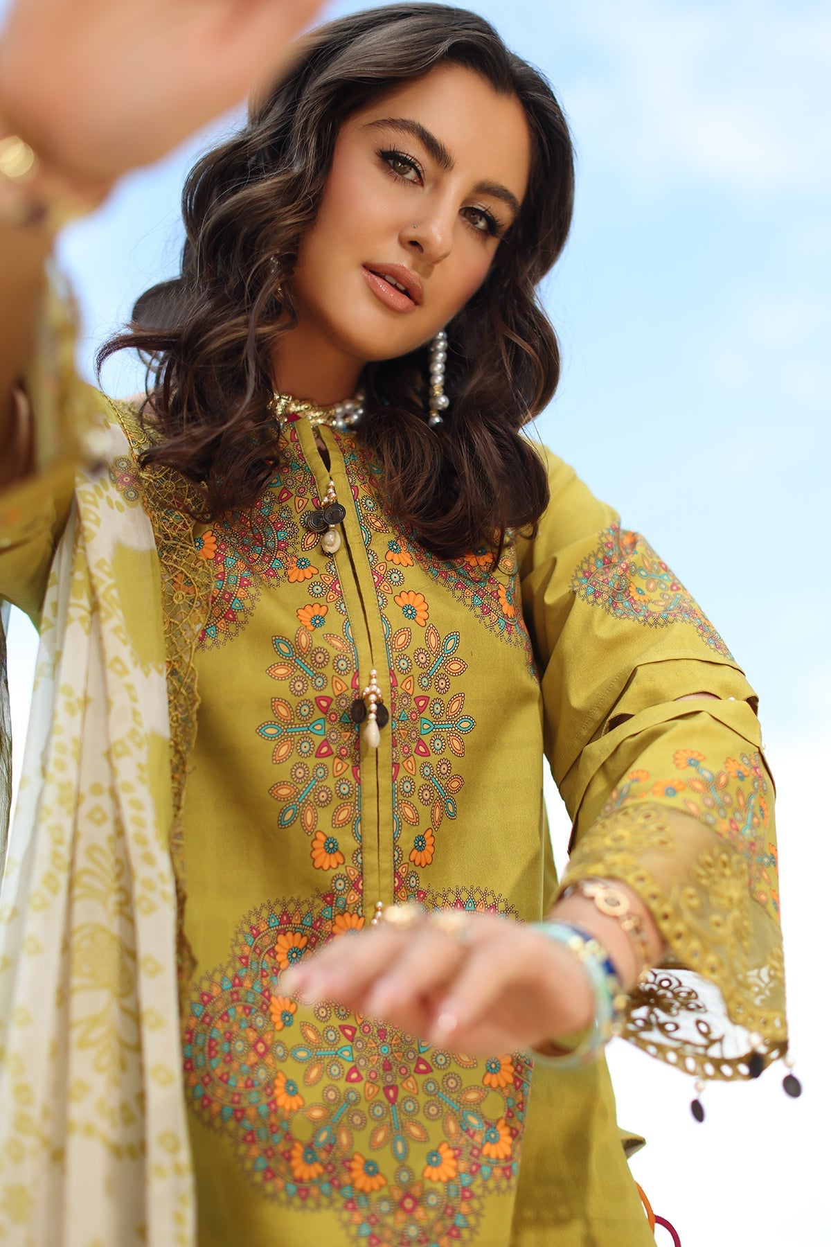 Charizma 3 Pc Unstitched Embroidered Lawn Suit - AN6-01