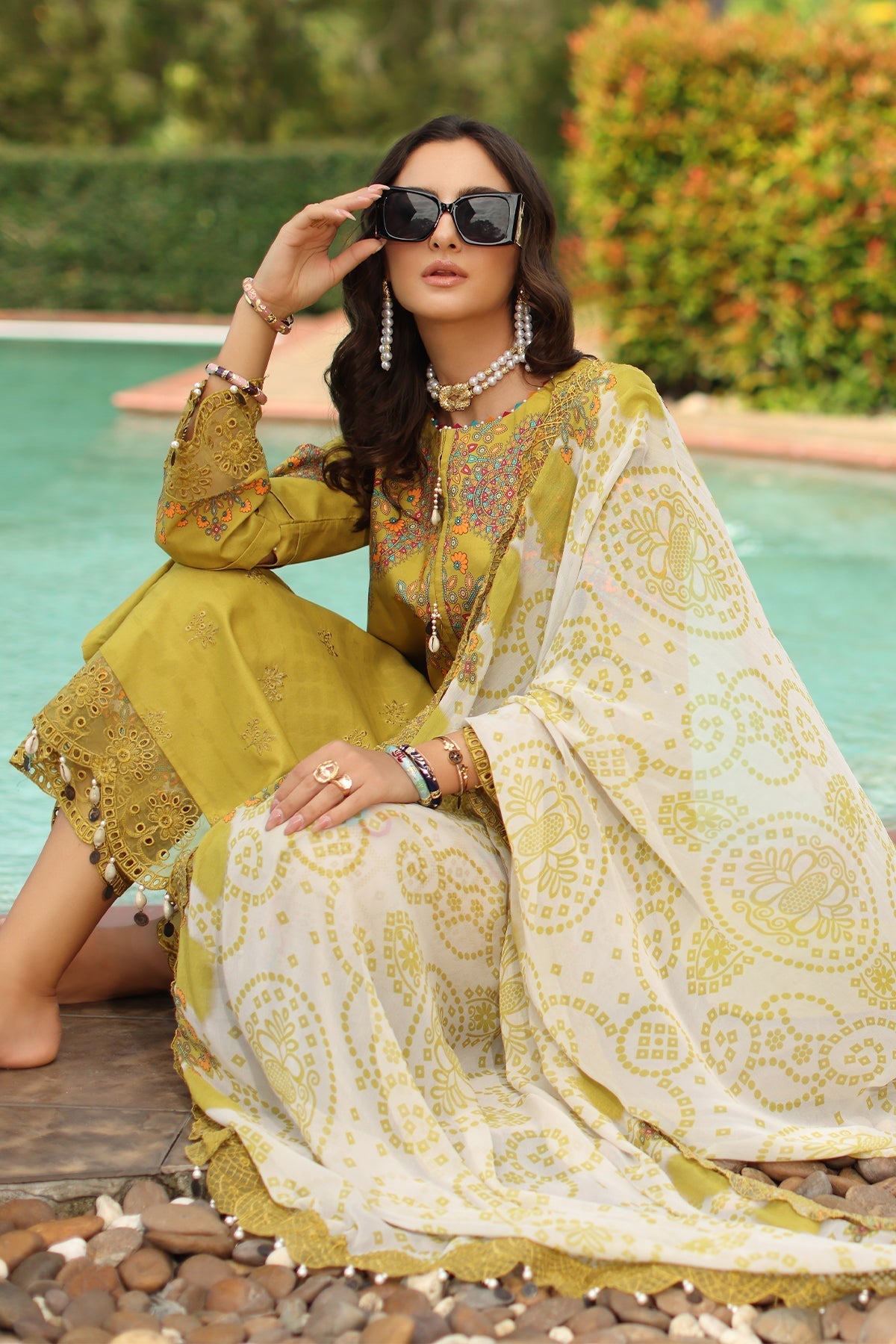Charizma 3 Pc Unstitched Embroidered Lawn Suit - AN6-01