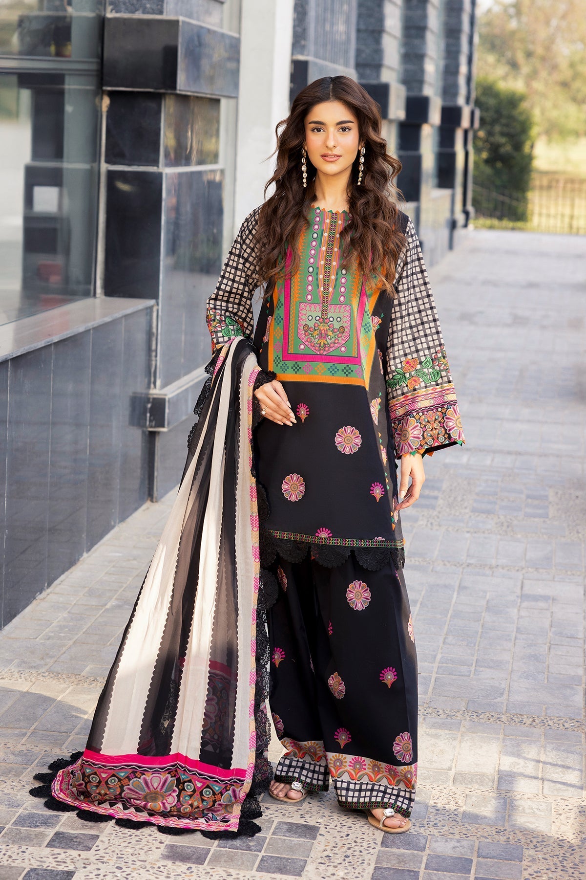 Charizma 3 Pc Unstitched Embroidered Lawn Suit - AN6-04