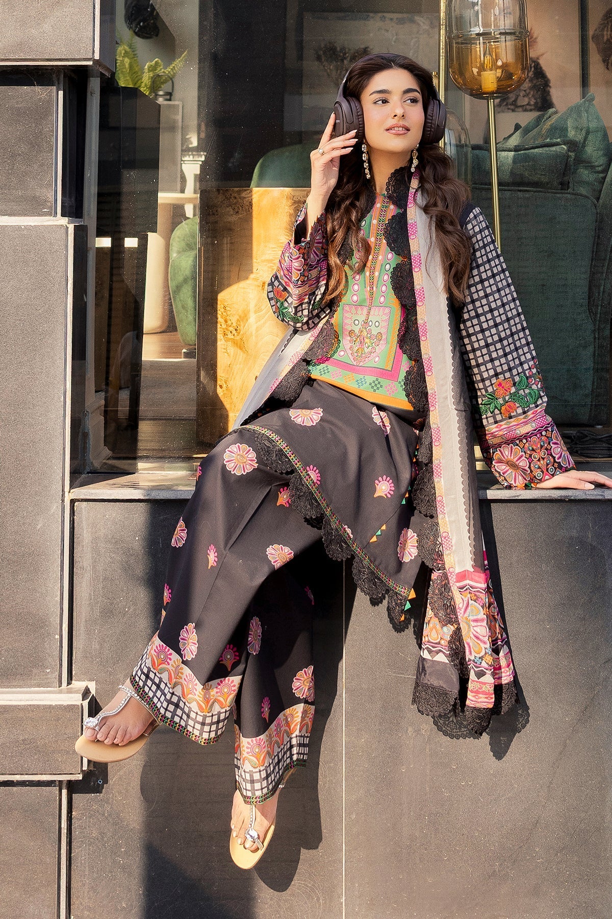 Charizma 3 Pc Unstitched Embroidered Lawn Suit - AN6-04