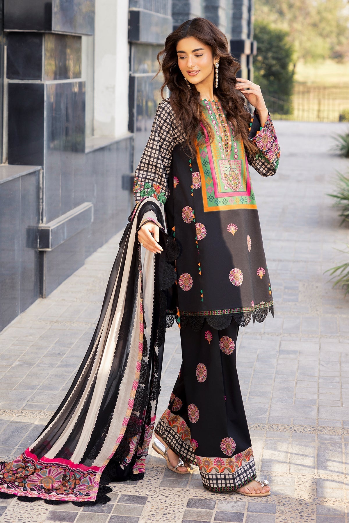 Charizma 3 Pc Unstitched Embroidered Lawn Suit - AN6-04