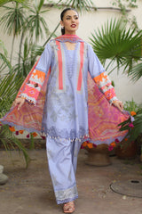 Charizma 3 Pc Unstitched Embroidered Lawn Suit - AN6-07