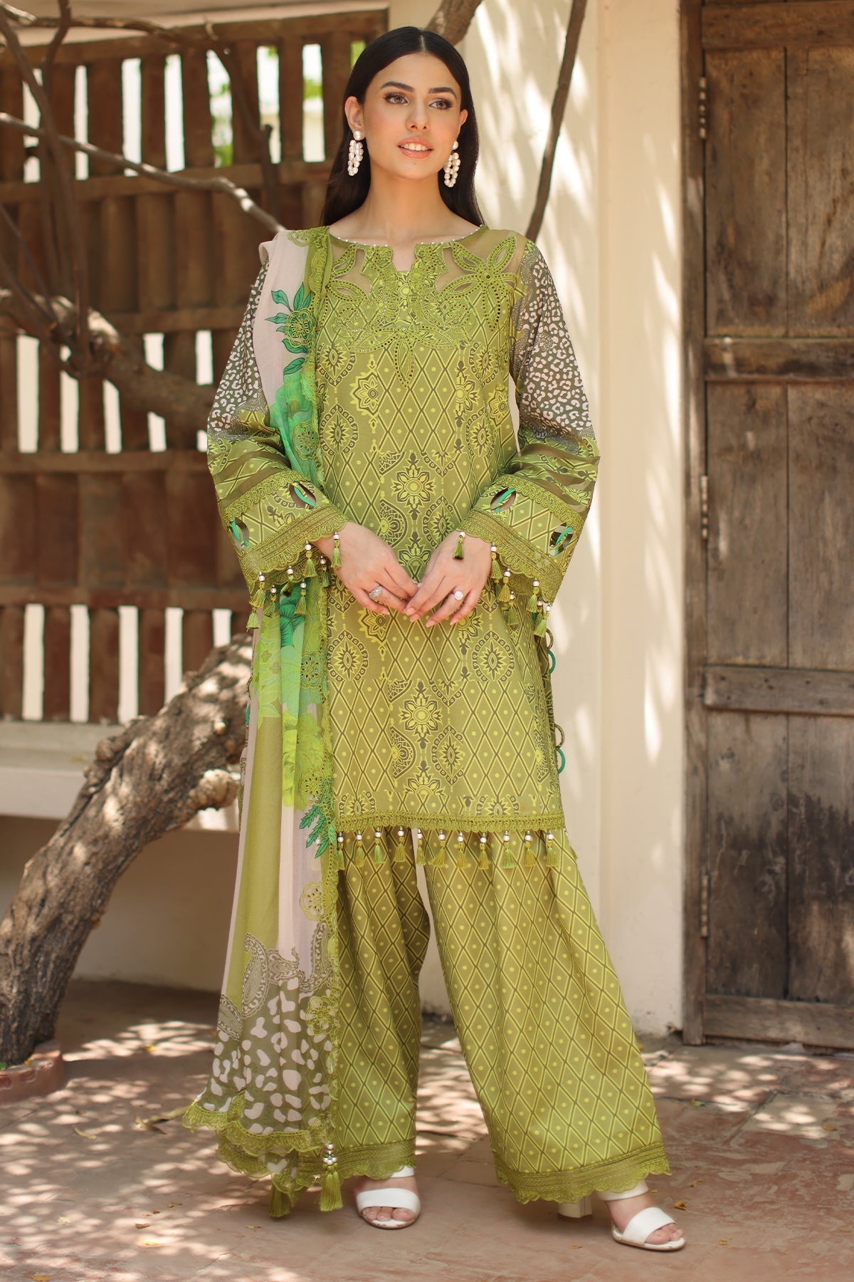 Charizma 3 Pc Unstitched Embroidered Lawn Suit - AN6-08