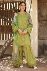 Charizma 3 Pc Unstitched Embroidered Lawn Suit - AN6-08