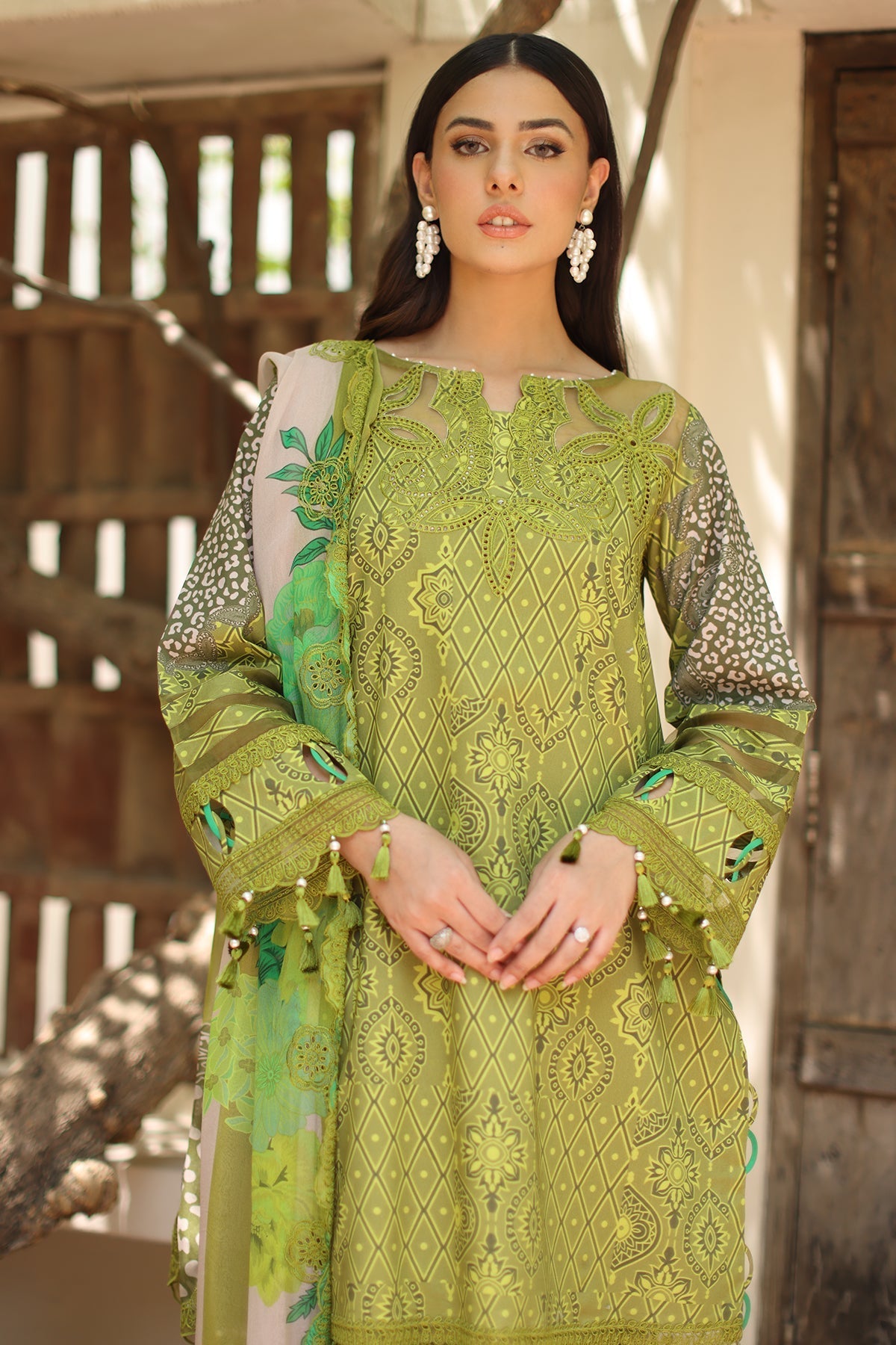 Charizma 3 Pc Unstitched Embroidered Lawn Suit - AN6-08