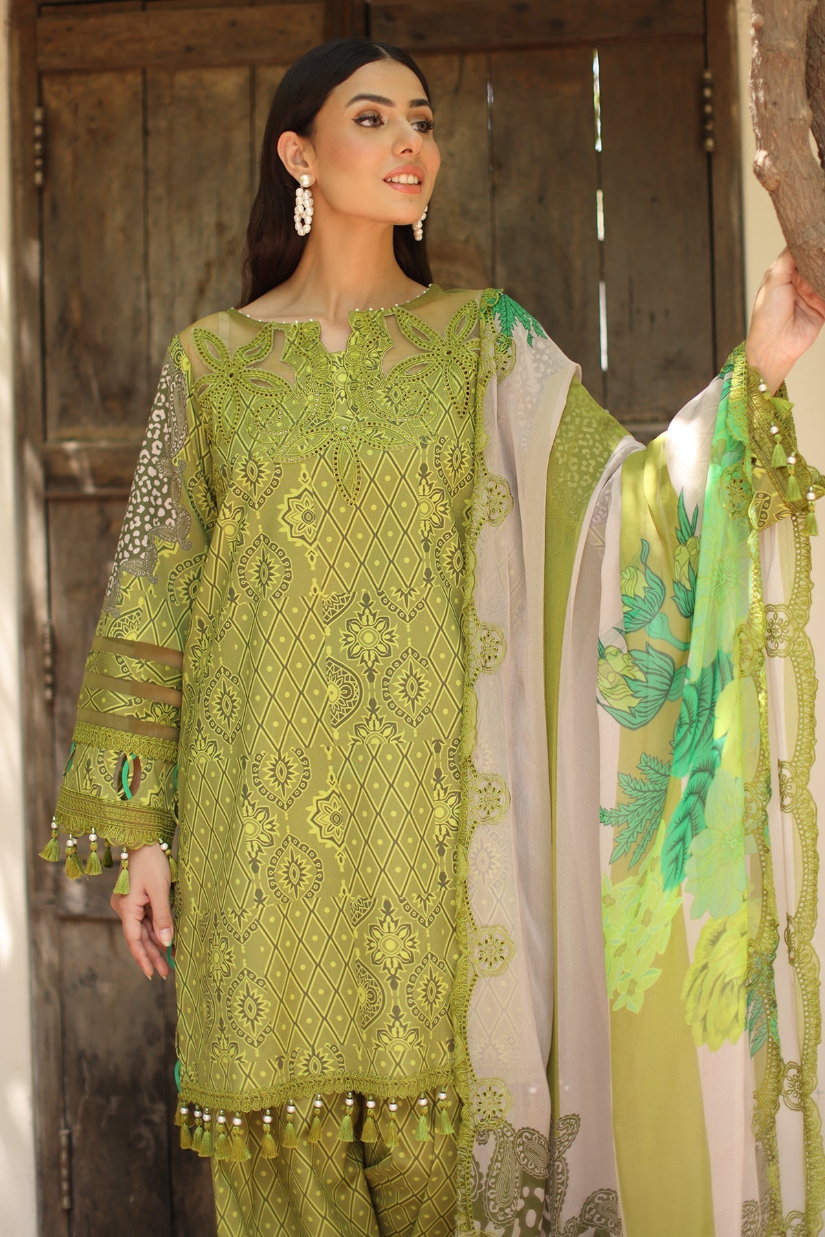 Charizma 3 Pc Unstitched Embroidered Lawn Suit - AN6-08