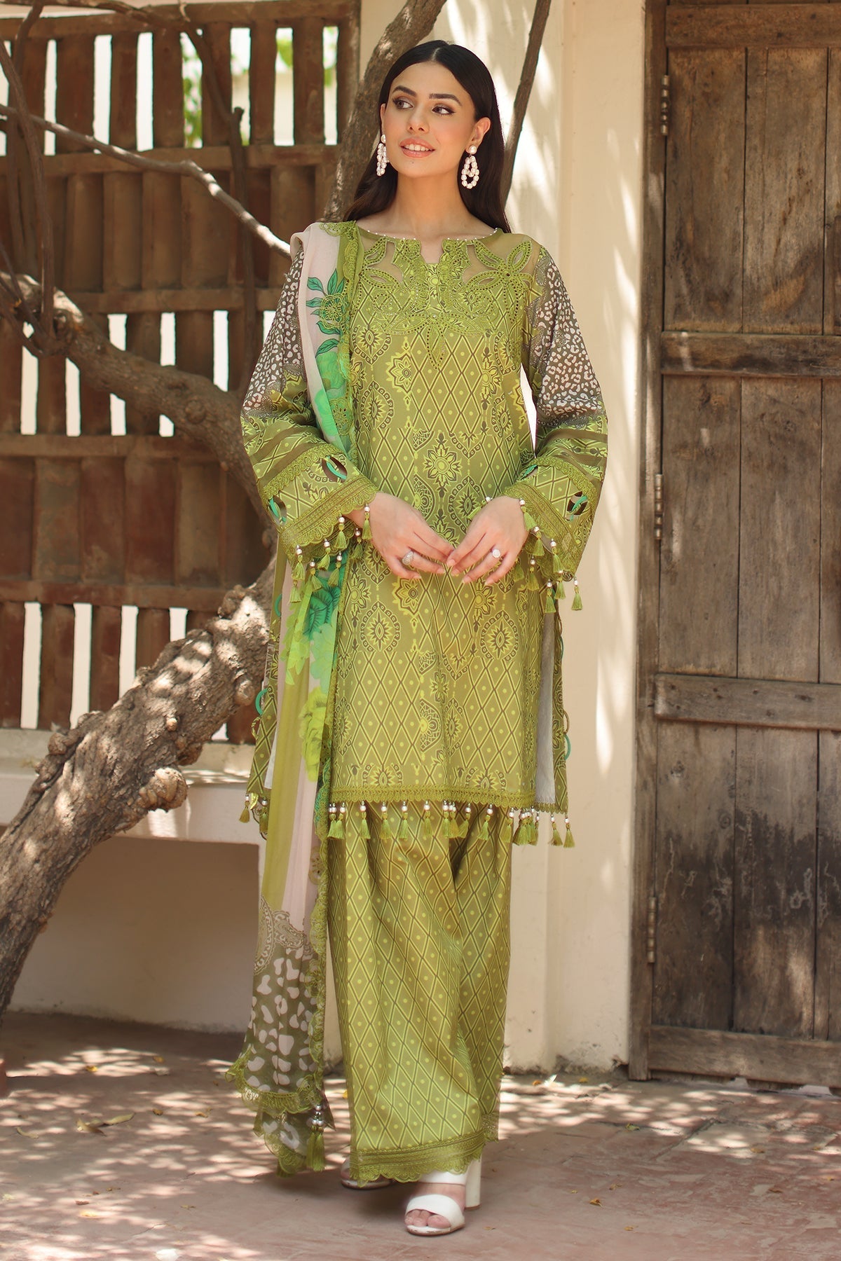 Charizma 3 Pc Unstitched Embroidered Lawn Suit - AN6-08