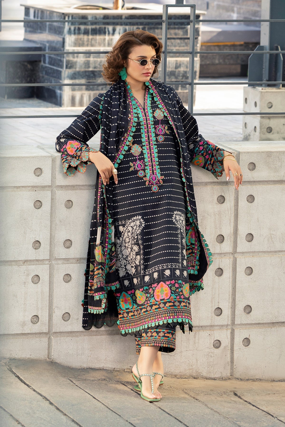 Charizma 3 Pc Unstitched Embroidered Lawn Suit - AN6-09
