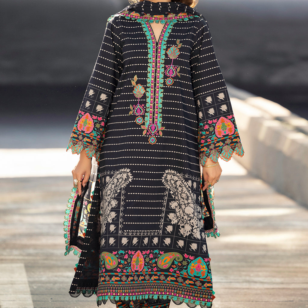Charizma 3 Pc Unstitched Embroidered Lawn Suit - AN6-09