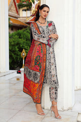 Charizma 3 Pc Stitched Embroidered Linen Suit - ANW6-19