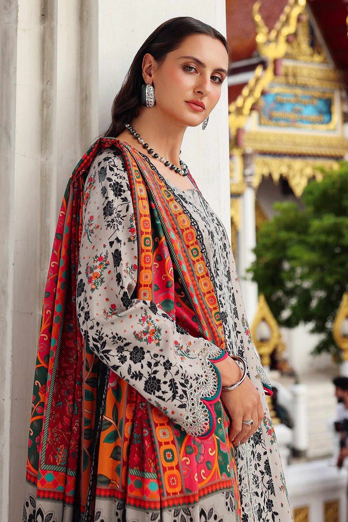 Charizma 3 Pc Stitched Embroidered Linen Suit - ANW6-19