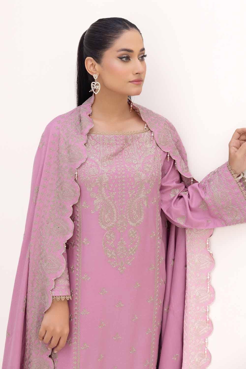 Gul Ahmed 3 Piece Unstitched Embroidered Acrylic Suit with Embroidered Acrylic Dupatta AP-42008