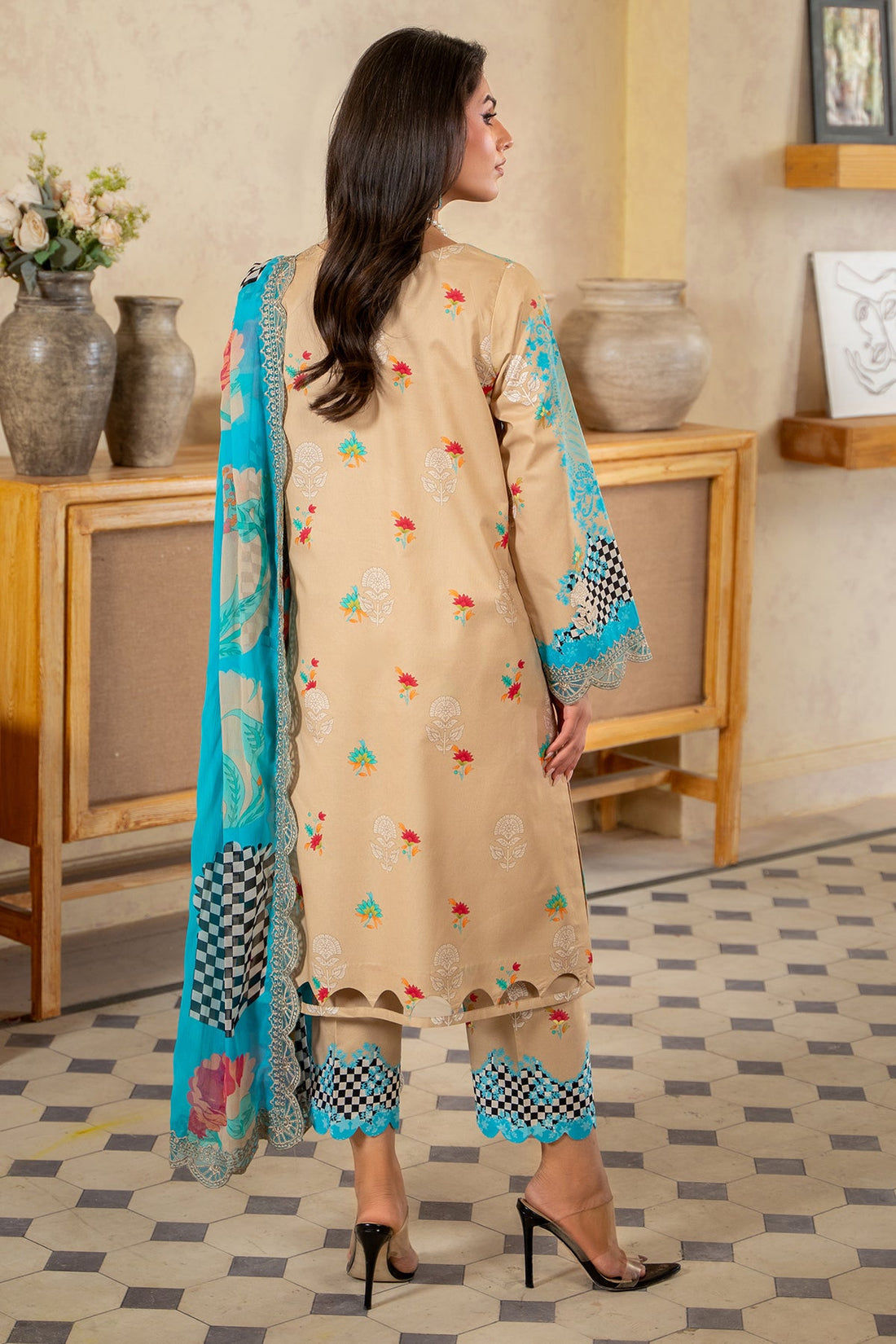 Charizma 3 Pc Stitched Printed Lawn Suit - AS4-43