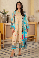 Charizma 3 Pc Stitched Printed Lawn Suit - AS4-43