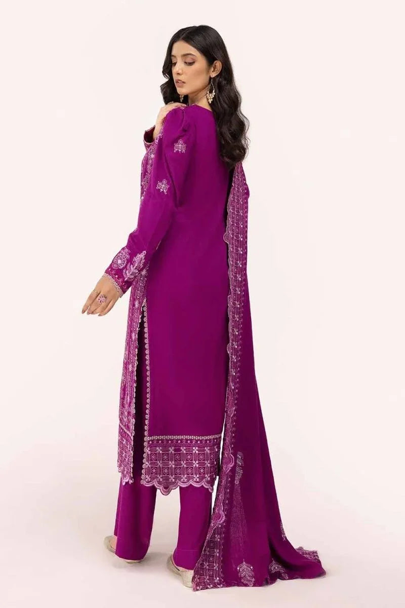Gul Ahmed 3 Piece Unstitched Embroidered Karandi Suit with Embroidered Karandi Dupatta AY-42009