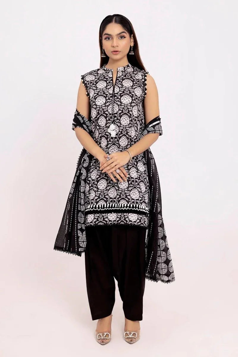 Gul Ahmed 3 Piece Unstitched Printed Lawn Suit B-52013
