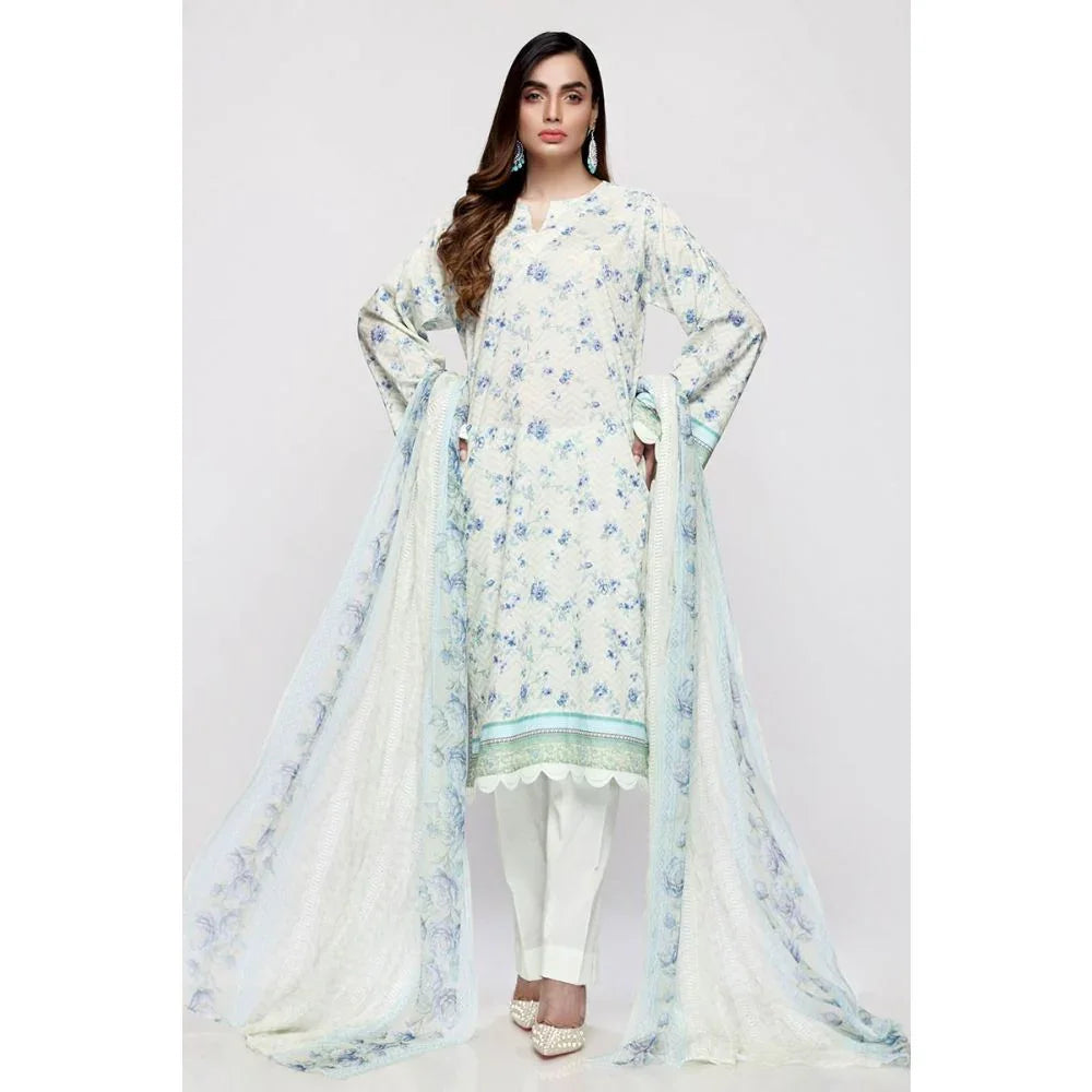 Embroidered Lawn Unstitched 3 Piece Suit BCT-19
