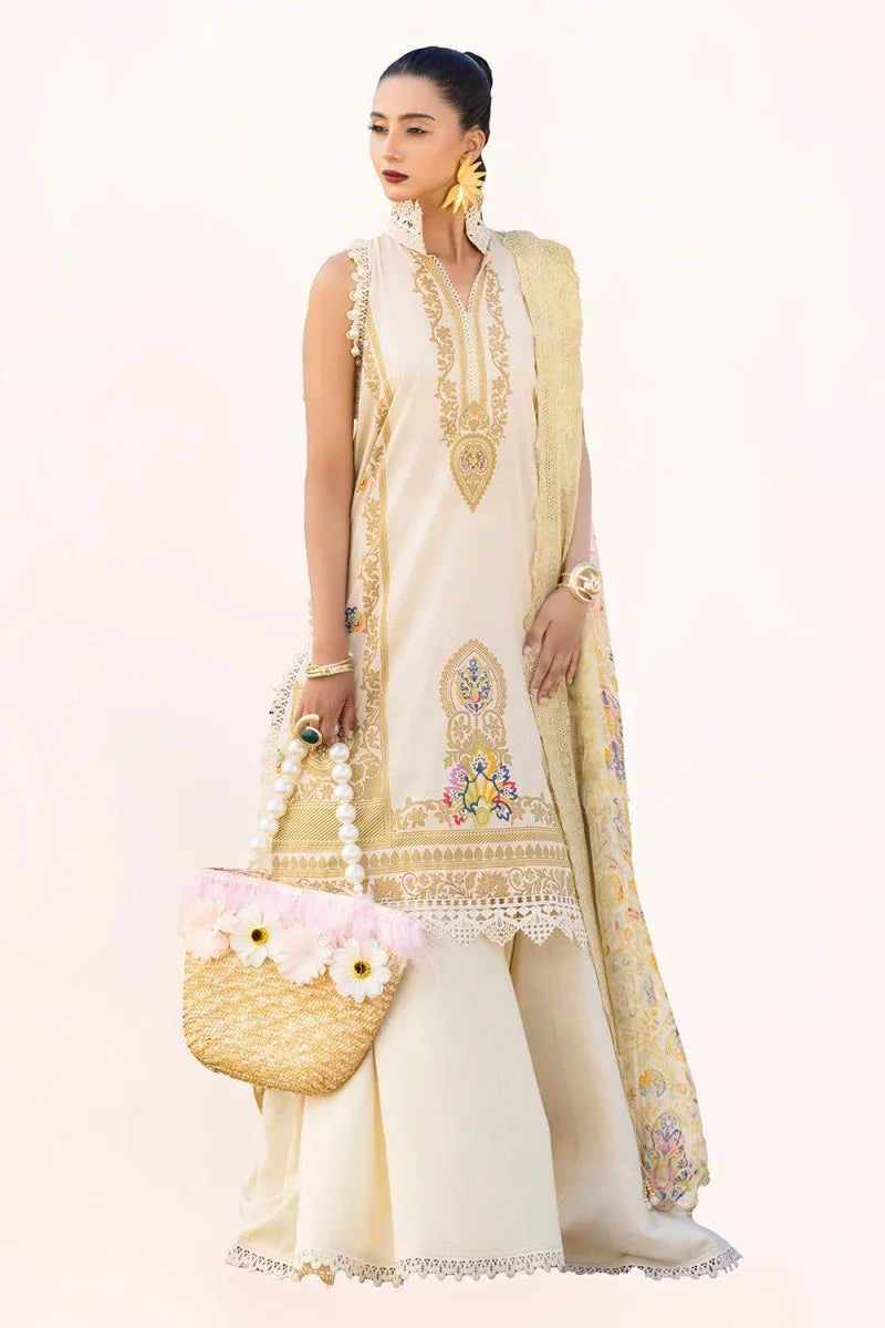 Gul Ahmed 3 Piece Unstitched Printed Lawn Suit with Embroidered Chiffon Dupatta BCT-52013