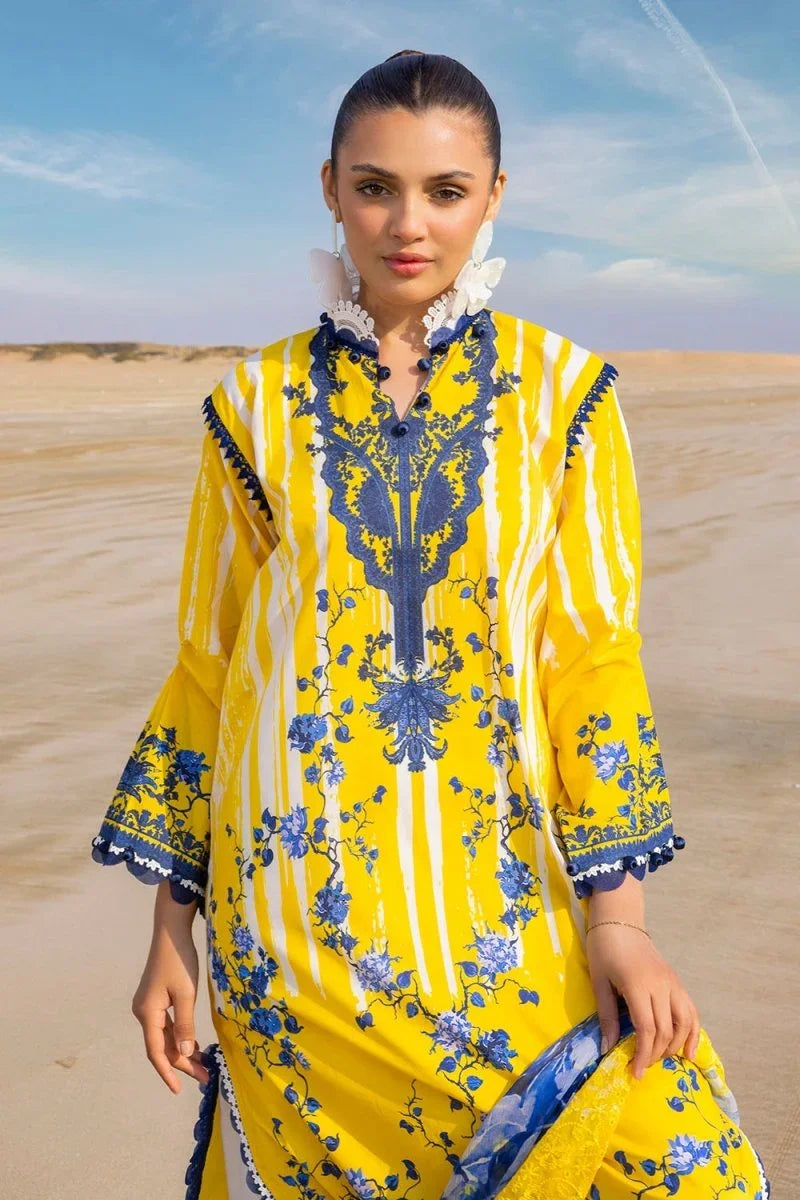 Gul Ahmed 3 Piece Unstitched Printed Lawn Suit with Embroidered Chiffon Dupatta BCT-52015