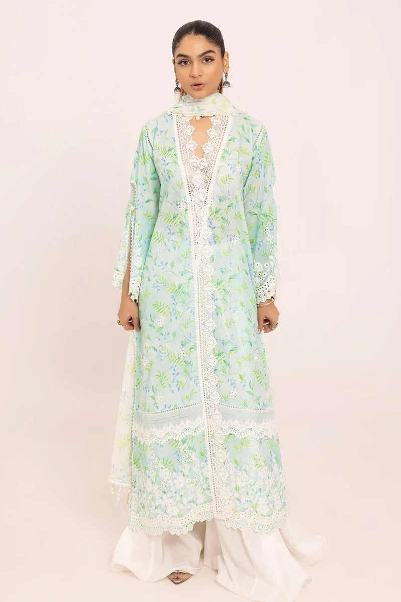 Gul Ahmed 3 Piece Unstitched Embroidered Lawn Suit with Printed Chiffon Dupatta BM-42033