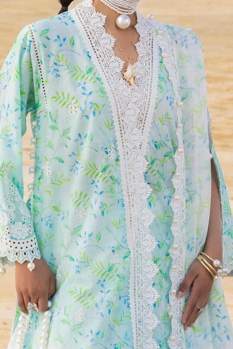 Gul Ahmed 3 Piece Unstitched Embroidered Lawn Suit with Printed Chiffon Dupatta BM-42033