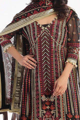 Gul Ahmed 3 Piece Unstitched Embroidered Chiffon Suit with Gold Lacquer Embroidered Printed Chiffon Dupatta BM-52011