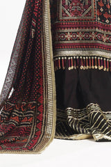 Gul Ahmed 3 Piece Unstitched Embroidered Chiffon Suit with Gold Lacquer Embroidered Printed Chiffon Dupatta BM-52011
