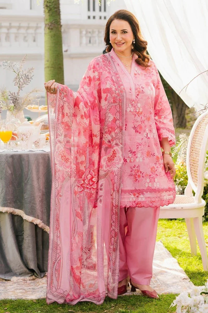 Gul Ahmed 3 Piece Unstitched Printed Lawn Suit with Printed Chiffon Dupatta BM-52028