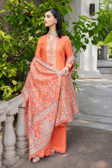 Gul Ahmed 3PC Embroidered Cambric Unstitched Suit with Printed Burnout Dupatta BN-32004