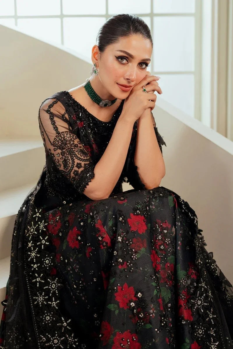 Baroque 3 Piece Unstitched Embroidered Net Suit - CH13-05