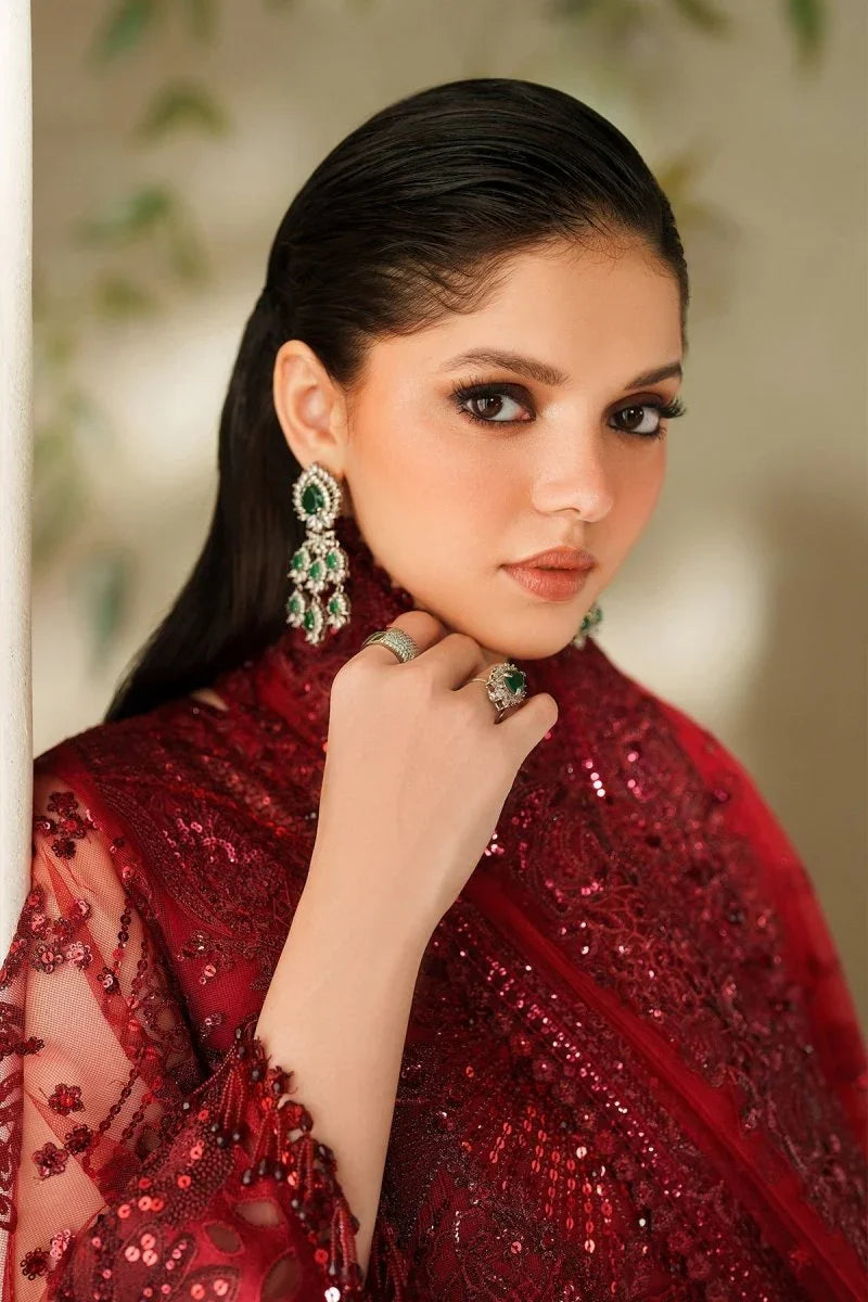 Baroque 3 Piece Unstitched Embroidered Net Suit - CH14-01